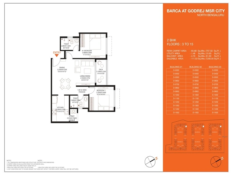 Godrej MSR City 2 BHK Floor Plan