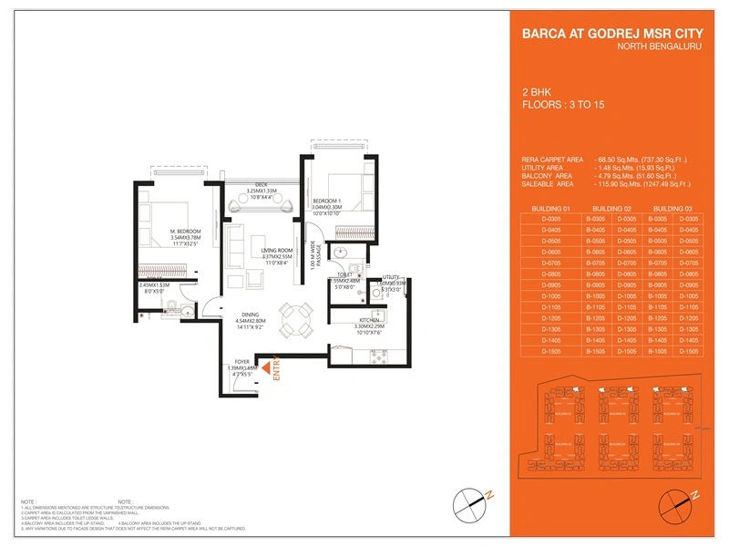 Godrej MSR City 2 BHK Floor Plan