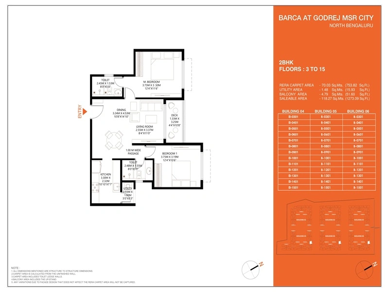 Godrej MSR City 2 BHK Floor Plan