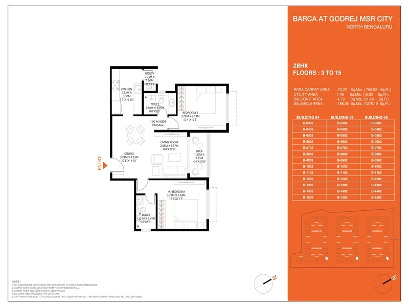 Godrej MSR City 2 BHK Floor Plan