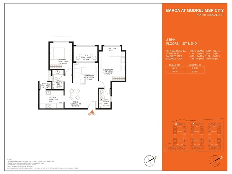 Godrej MSR City 2 BHK Floor Plan