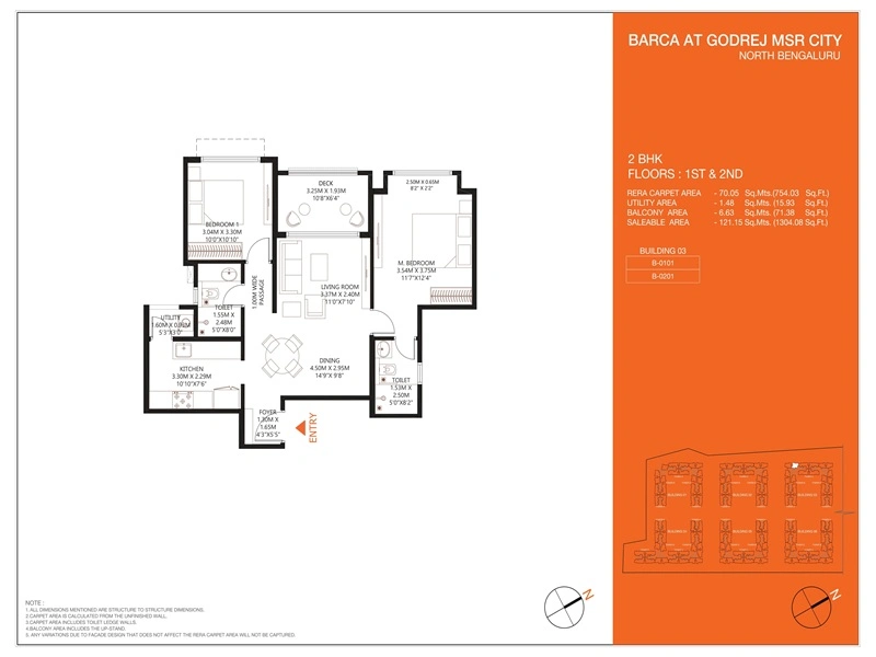 Godrej MSR City 2 BHK Floor Plan