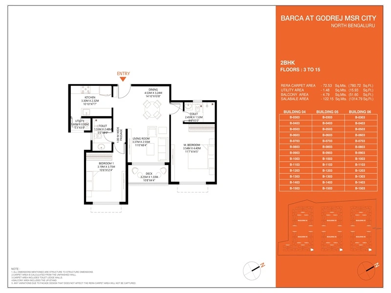 Godrej MSR City 2 BHK Floor Plan