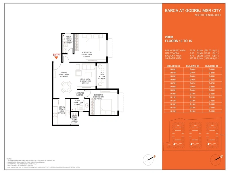 Godrej MSR City 2 BHK Floor Plan