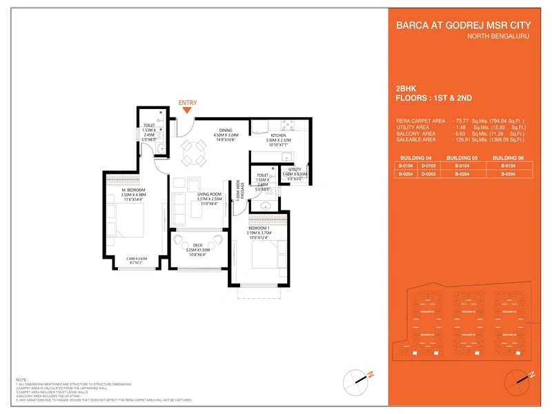 Godrej MSR City 2 BHK Floor Plan