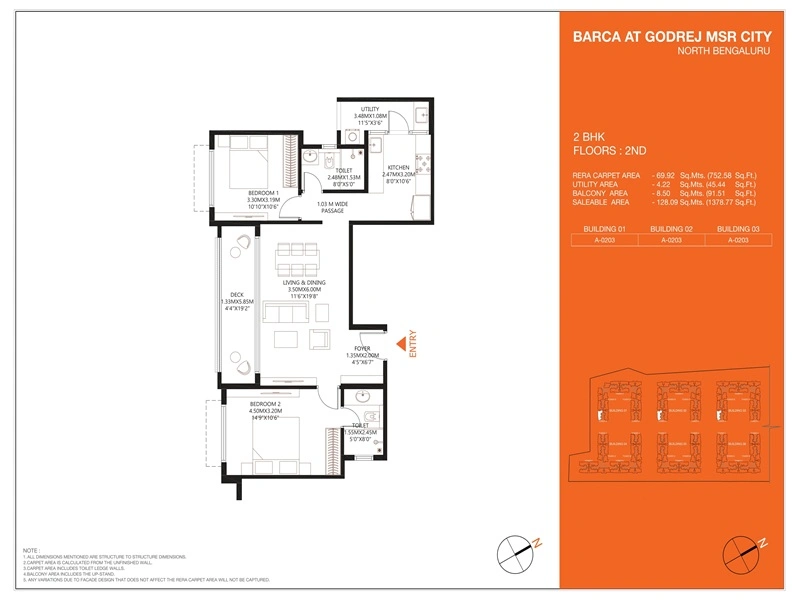 Godrej MSR City 2 BHK Floor Plan