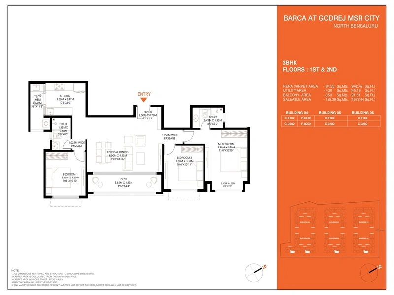 Godrej MSR City 3 BHK Floor Plan