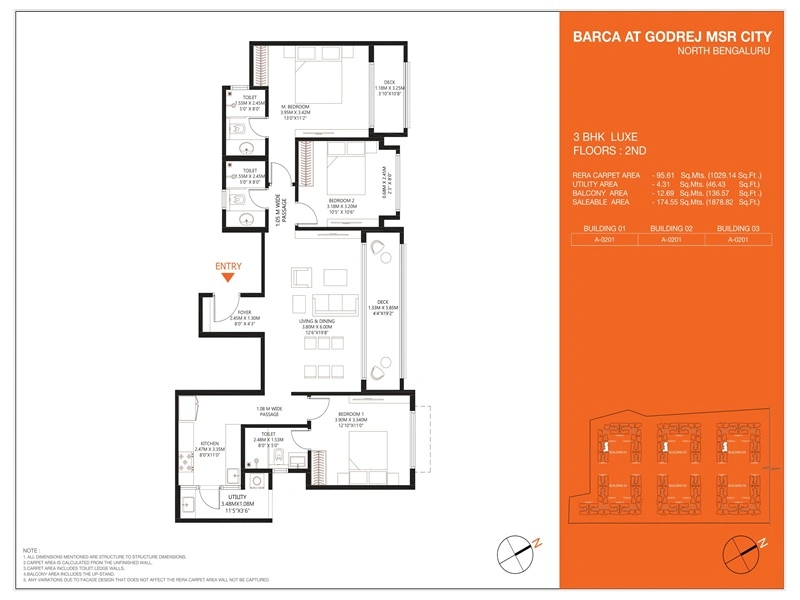 Godrej MSR City 3 BHK Floor Plan