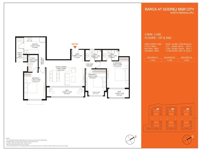 Godrej MSR City 3 BHK Floor Plan