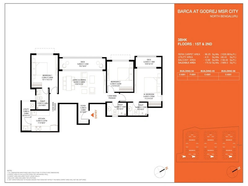 Godrej MSR City 3 BHK Floor Plan